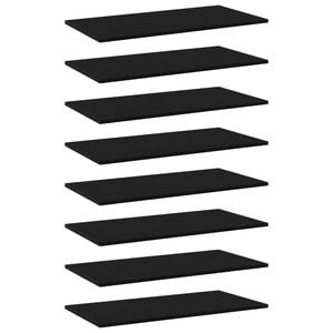 vidaXL Wandschappen 8 st 80x40x1,5 cm spaanplaat zwart