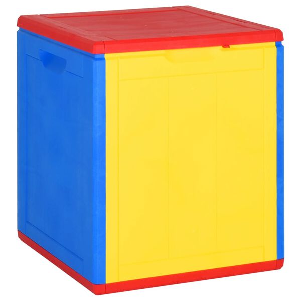 vidaXL Tuinbox 90 L PP rattan kleurrijk