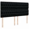 vidaXL Ottoman bed met matrassen en LED's 200x200cm stof zwart