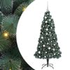 vidaXL Kunstkerstboom met lichtjes en ballenset Groen 150 cm PET