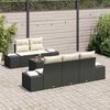 vidaXL Tuin Sofa Set met kussen 6 pcs Zwart en Cr&egrave;me poly rattan