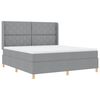vidaXL Boxspring bed met matras Lichtgrijs 180 x 200 cm Stof