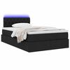 vidaXL Opbergbed met LED met matras Zwart 120 x 200 cm Polyester
