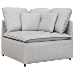 vidaXL Modulaire hoekmodule bank met kussens 100 cm wolk grijs