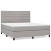 vidaXL Boxspring met matras stof lichtgrijs 160x200 cm