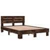 vidaXL Bedframe bewerkt hout metaal gerookt eikenkleurig 120x190 cm