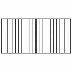 vidaXL Hondenhek 2 st Zwart 100 x 100 cm Gegalvaniseerd staal