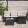 vidaXL Tuin Sofa Set met kussen 5 pcs Zwart poly rattan