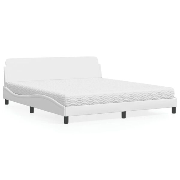 vidaXL Bed met matras "Dover" kunstleer wit 180x200 cm