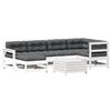 vidaXL 7-delige Loungeset met kussens massief grenenhout wit