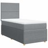 vidaXL Boxspring met matras stof lichtgrijs 80x200 cm