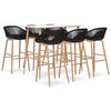 vidaXL 7-delige Barset wit en zwart