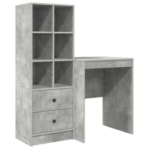 vidaXL Bureau Beton Grijs 105,5 x 50 x 127 cm 2 st