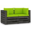 vidaXL Tuinbank 2-zits met kussens grijs ge&iuml;mpregneerd hout