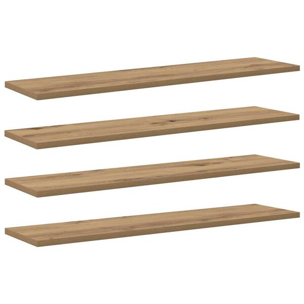 vidaXL Boekenplank Bord 4 pcs Bruin 80 x 20 x 1,5 cm Bewerkt hout