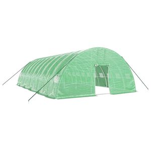 vidaXL Tuinkas met stalen frame 60 m&sup2; 10x6x2,85 m groen