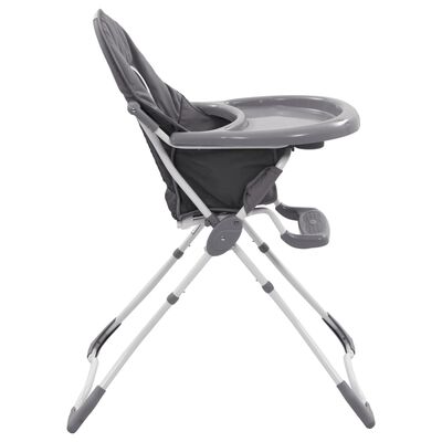 vidaXL Kinderstoel hoog grijs en wit