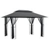 vidaXL Prieel met zijwanden 400x300x270 cm staal antracietkleurig