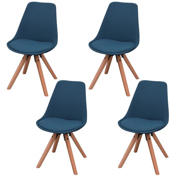 vidaXL Eetkamerstoelen 4 st stof blauw