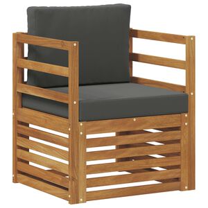 vidaXL Tuinbank Massief Acaciahout en Polyester Naturel