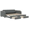 vidaXL Slaapbank onderschuifbed en lades 80x200 cm stof donkergrijs