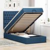 vidaXL Bed poef met matras en LED's 90x200 cm stof blauw