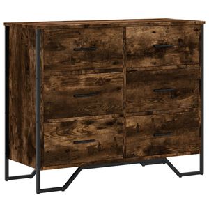 vidaXL Ladekast 91x35,5x74,5 cm bewerkt hout gerookt eikenkleurig