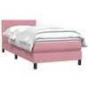 vidaXL Boxspring met matras fluweel roze 100x210 cm