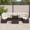 vidaXL Bankstel met kussen 8 pcs Bruin en Cr&egrave;me poly rattan