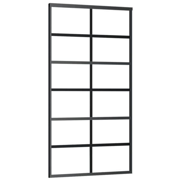 vidaXL Schuifdeur met beslag 102x205 cm aluminium en ESG-glas