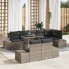 vidaXL Tuin Sofa Set met opslag 9 pcs Grijs Poly riet