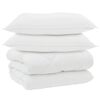 vidaXL Winter Dekbed met kussen 3 pcs Wit Microvezel