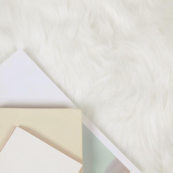 vidaXL Nep Schapenvacht Tapijt Tafalla Wit &Oslash; 80 cm Polyester