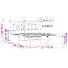 vidaXL Bedframe met hoofdbord metaal wit 180x200 cm