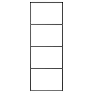 vidaXL Schuifdeur 76x205 cm aluminium en ESG-glas zwart