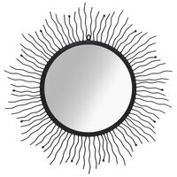 vidaXL Wandspiegel sunburst 80 cm zwart