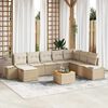 vidaXL Tuin Sofa Set met kussen 9 pcs Beige Poly riet