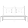 vidaXL Bedframe met hoofdbord metaal wit 140x200 cm