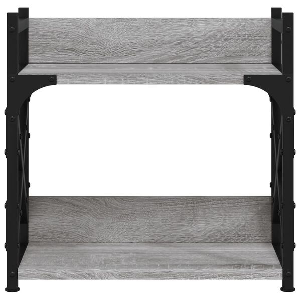 vidaXL Printerstandaard 2-laags 40x20x40 cm bewerkt hout grijs sonoma