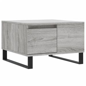 vidaXL Salontafel 55x55x36,5 cm bewerkt hout grijs sonoma eikenkleurig