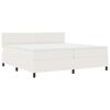 vidaXL Boxspringbed Cr&egrave;me en Wit 200 x 200 cm Katoen Stof
