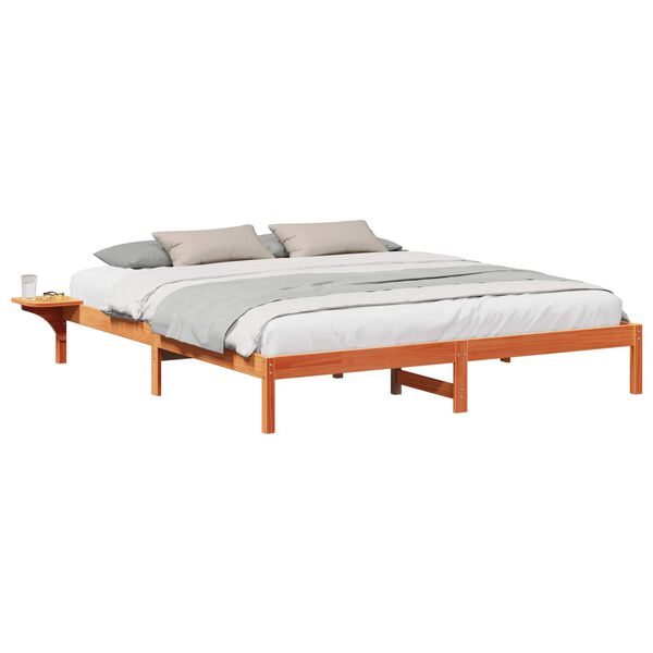 vidaXL Bedframe Wasbruin 200 x 200 cm Massief grenenhout