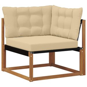 vidaXL Buiten Hoek Sofa Massief Acaciahout en Textilene Naturel