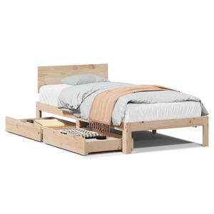 vidaXL Bedframe met lades massief grenenhout 75x190 cm