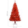 vidaXL Kunstkerstboom met verlichting en kerstballen 120 cm PVC rood