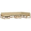 vidaXL Buiten bankenset 9 pcs Wit en Beige Massief Acaciahout