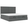 vidaXL Ottoman bed met matrassen 160x200cm stof donkergrijs