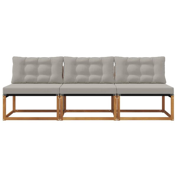 vidaXL 3 Stuk Buiten Midden Sofa Massief Acaciahout Naturel