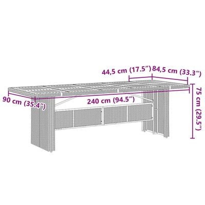 vidaXL 9-delige Bistroset met kussens poly rattan grijs