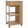 vidaXL Keukentrolley met Wielen Naturel 47,5 x 36 x 83 cm Bamboe